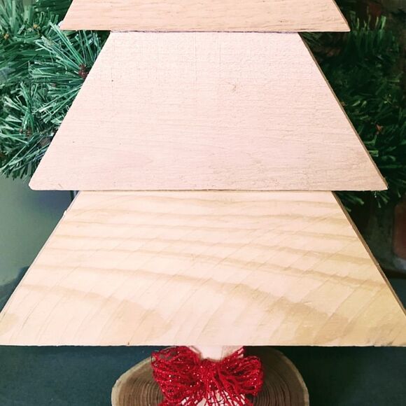 Hand Crafted Repurposed Wood Rustic Wooden Christmas Tree, Farmhouse Decor 16" - Picture 3 of 8